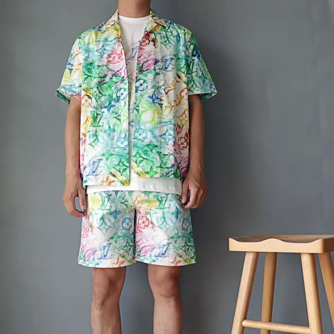 Louis Vuitton/Louis Vuitton 21ss crayon graffiti nylon beach shorts